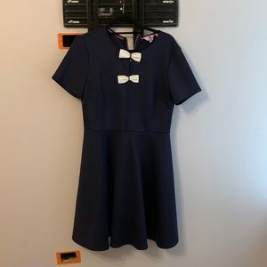 Navy stretchy Ted Baker dress-4